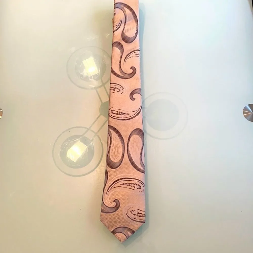 Ferre massimo tie hand made beige brown paisley